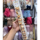 کش مو دخترانه مدل عروسکی کرم و قهوه ای بسته ۲۰ عددی کپی