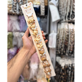 کش مو دخترانه مدل عروسکی کرم و قهوه ای بسته ۲۰ عددی کپی