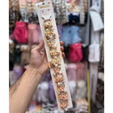 کش مو دخترانه مدل عروسکی کرم و قهوه ای بسته ۲۰ عددی کپی